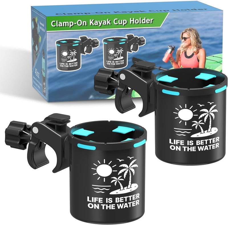 Seaperk Clamp On Kayak Cup Holder, Adjustable & Tool - Free Installation, Ideal for Kayaks, Jet Skis | Perfect Kayak Gift for Men, Must - Have Kayak & Jet Ski Accessories| 2 - Pack - Image 1